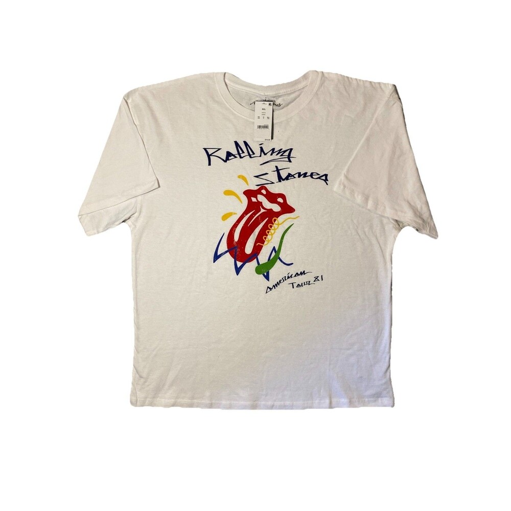 THE ROLLING STONES American Tour 1981 T-Shirt White - Size: XXL NEW with TAGS